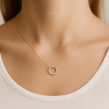 14k Yellow Gold Round Diamond Necklace 18" with 0.67Tw Round Diamonds