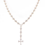 10k Yellow Gold Cross Diamond Necklace 20" with 5.25Tw Round Diamonds