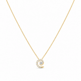 14k Yellow Gold Fancy Link Diamond Necklace 18" with 0.41Tw Round Diamonds