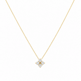 14k Yellow Gold Fancy Link Diamond Necklace 18" with 0.49Tw Round Diamonds
