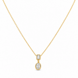 14k Yellow Gold Fancy Link Diamond Necklace 18" with 0.32Tw Oval Diamonds and 0.12Tw Emerald Diamonds