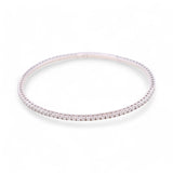 White Gold 18K Bangle Women's Bracelet With 0.85 Tw Round Diamonds