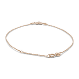 Yellow Gold 14K  Fancy Link Diamond Bracelet Heart with 0.04Tw Round Diamonds