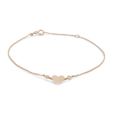 Yellow Gold 14K Fancy Link Diamond Women's Bracelet Heart with 0.04Tw Round Diamonds