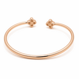 Yellow Gold 14K  Bangle with 2 Flower Diamond Bracelet with 0.62Tw Round Diamonds