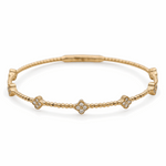 Yellow Gold 14K  Bangle  Diamond Bracelet with 0.37Tw Round Diamonds