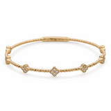 Yellow Gold 14K  Bangle  Diamond Bracelet with 0.37Tw Round Diamonds
