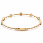 Yellow Gold 14K  Bangle  Diamond Bracelet with 0.37Tw Round Diamonds