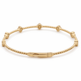 Yellow Gold 14K  Bangle  Diamond Bracelet with 0.37Tw Round Diamonds