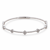 White Gold 14K  Bangle  Diamond Bracelet with 0.37Tw Round Diamonds