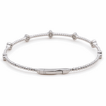 White Gold 14K  Bangle  Diamond Bracelet with 0.37Tw Round Diamonds