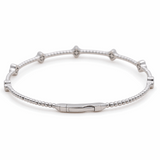 White Gold 14K  Bangle  Diamond Bracelet with 0.37Tw Round Diamonds
