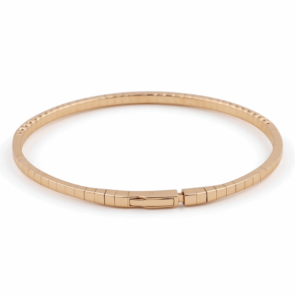 Yellow Gold 14K  Bangle  Diamond Bracelet with 0.50Tw Round Diamonds