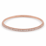 Rose Gold 14K  Bangle  Diamond Bracelet with 1.00Tw Round Diamonds