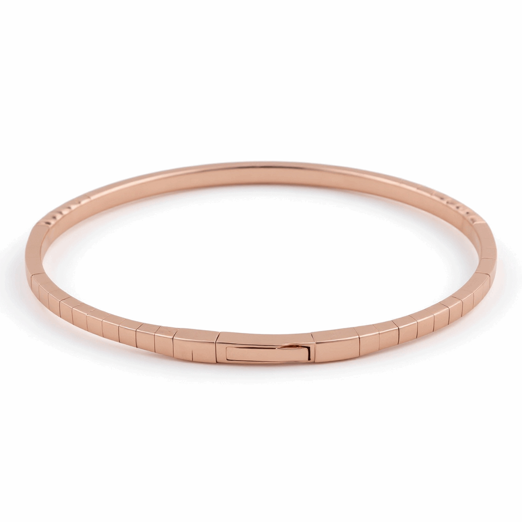 Rose Gold 14K  Bangle  Diamond Bracelet with 1.00Tw Round Diamonds