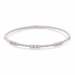 White Gold 14K  Bangle Diamond Bracelet with 0.50Tw Round Diamonds