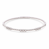 White Gold 14K  Bangle Diamond Bracelet with 0.50Tw Round Diamonds