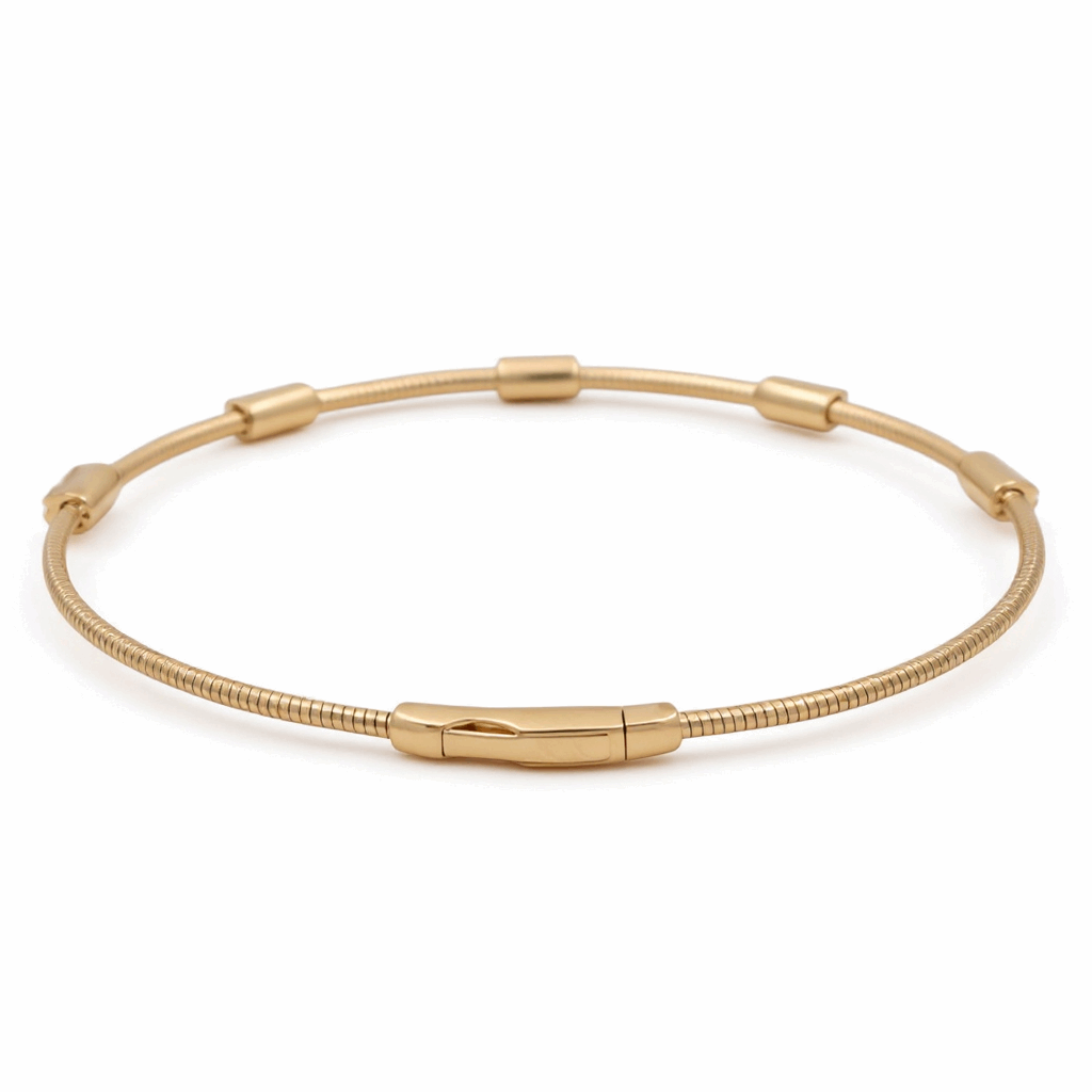 Yellow Gold 14K  Bangle Diamond Bracelet with 0.20Tw Round Diamonds