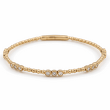 Yellow Gold 14K  Bangle Bracelet  with 0.50 Tw Round Diamonds