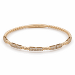 Yellow Gold 14K  Bangle Bracelet  with 0.50 Tw Round Diamonds