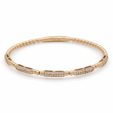 Yellow Gold 14K  Bangle Bracelet  with 0.50 Tw Round Diamonds