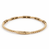 Yellow Gold 14K  Bangle Bracelet  with 0.50 Tw Round Diamonds
