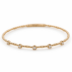 Yellow Gold 14K  Bangle Bracelet  with 0.33 Tw Round Diamonds