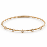 Yellow Gold 14K  Bangle Bracelet  with 0.33 Tw Round Diamonds