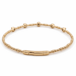 Yellow Gold 14K  Bangle Bracelet  with 0.33 Tw Round Diamonds