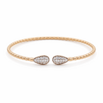 Yellow Gold 14K  Bangle Diamond Bracelet with 0.50Tw Round Diamonds