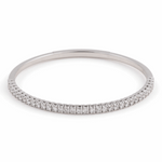 White Gold 14K  Bangle Bracelet  with 1.00 Tw Round Diamonds