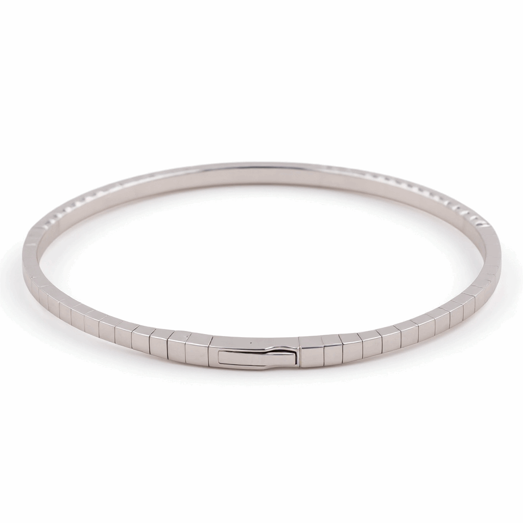 White Gold 14K  Bangle Bracelet  with 1.00 Tw Round Diamonds
