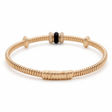 Yellow Gold 14K  Bangle Bracelet  with 0.25 Tw Round Diamonds  and Round Diamonds