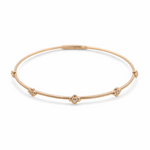 Yellow Gold 14K  Bangle Diamond Bracelet with 0.06Tw Round Diamonds