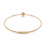 Yellow Gold 14K  Bangle Diamond and Mop Flower Bracelet with 0.20Tw Round Diamonds