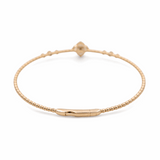 Yellow Gold 14K  Bangle Diamond and Mop Flower Bracelet with 0.20Tw Round Diamonds