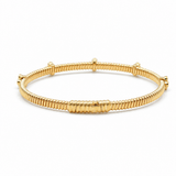 Yellow Gold 14K Bangle with Clover Diamond Women's Bracelet with 0.75Tw Round Diamonds