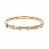 Yellow Gold 14K Bangle Diamond Women's Bracelet with 0.20Tw Round Diamonds