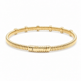 Yellow Gold 14K Bangle Diamond Women's Bracelet with 0.20Tw Round Diamonds
