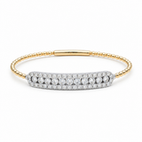Two Tone White/Yellow 14K Bangle Diamond Women's Bracelet with 2.00Tw Round Diamonds