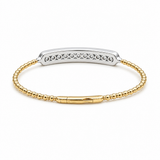 Two Tone White/Yellow 14K Bangle Diamond Women's Bracelet with 2.00Tw Round Diamonds