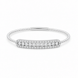 White Gold 14K Bangle Diamond Women's Bracelet with 2.00Tw Round Diamonds