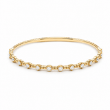 Yellow Gold 14K Bangle Diamond Women's Bracelet with 0.50Tw Round Diamonds