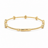 Yellow Gold 14K Bangle Diamond Women's Bracelet with 0.37Tw Round Diamonds