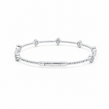 White Gold 14K Bangle Diamond Women's Bracelet with 0.37Tw Round Diamonds