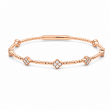 Rose Gold 14K Bangle Diamond Women's Bracelet with 0.37Tw Round Diamonds