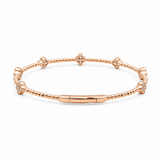 Rose Gold 14K Bangle Diamond Women's Bracelet with 0.37Tw Round Diamonds