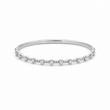 White Gold 14K Bangle Diamond Women's Bracelet with 0.50Tw Round Diamonds