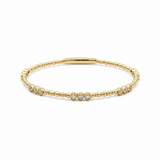 Yellow Gold 14K Bangle Diamond Women's Bracelet with 0.50Tw Round Diamonds