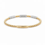 Two Tone Withe/Yellow 14K Bangle Diamond Women's Bracelet with 0.50Tw Round Diamonds